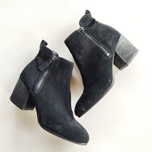 Blondo Sienna‎ Black Suede Waterproof Boots Booties Women's Size 8M Zipper Heel